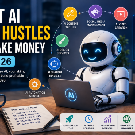 Discover the best AI side hustles to make money in 2026. Explore easy AI-powered ideas, tools, and online income opportunities for beginners.