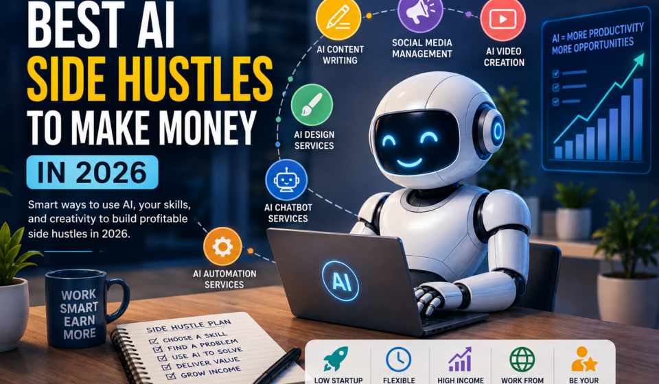 Discover the best AI side hustles to make money in 2026. Explore easy AI-powered ideas, tools, and online income opportunities for beginners.